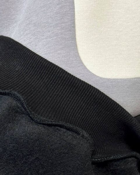 Худі утеплене "Хвилька сіро-чорна" з вишивкою від XS/S до 7XL/8XL 1_0498 фото