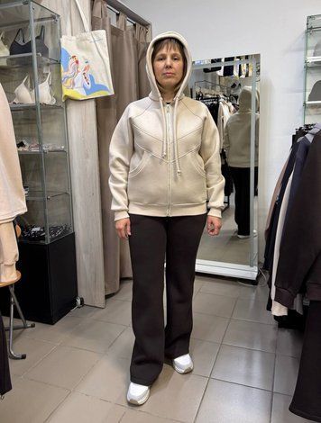 Жіночий костюм (кофта Амалія та прямі штани) тринитка з начісом (XS/S-5XL/6XL) 090.04..084.03 фото